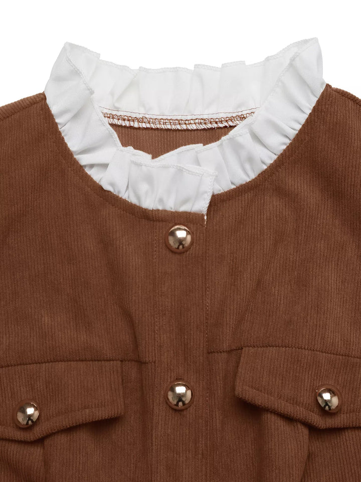 Freizeitkleid mit durchgehender Knopfleiste und langen Ärmeln
