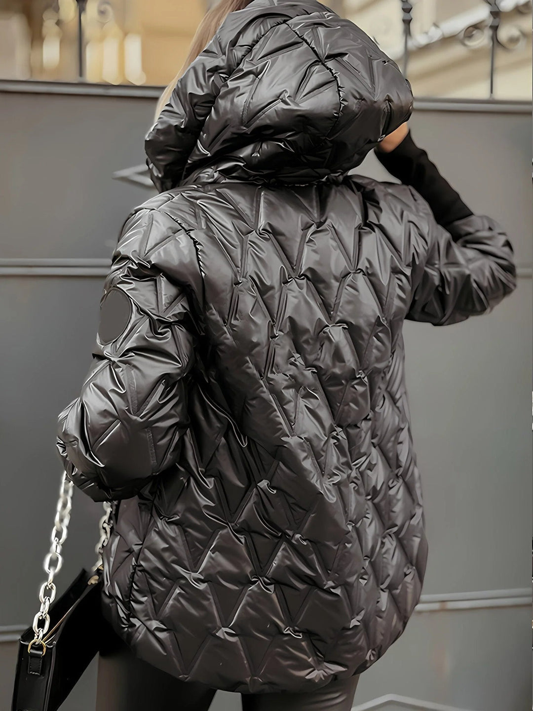 Gemütliche Patchwork-Baumwolljacke für den Lagen-Look im Casual-Stil