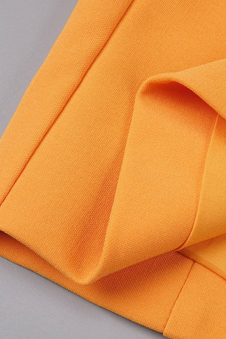 Midikleid mit Farbblock und Puffärmeln