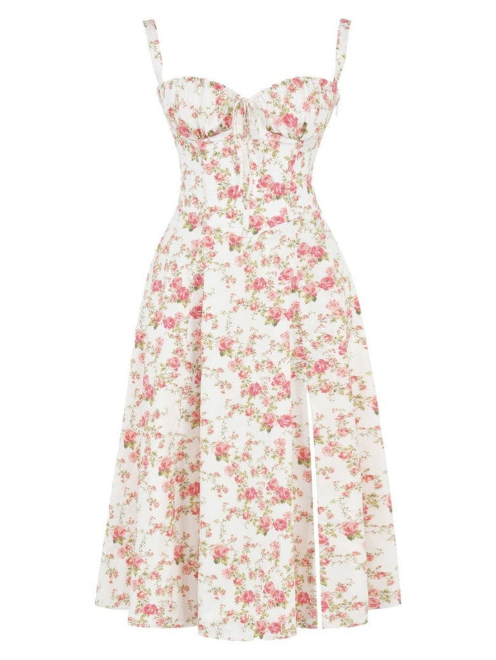Florales Bustier-Bauchformer Bodycon-Kleid