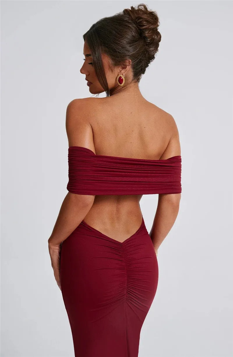 Sexy trägerloses, rückenfreies Maxikleid für Damen
