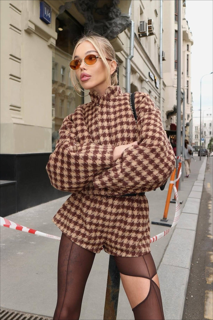 Vintage Hahnentritt-Zweiteiler Set