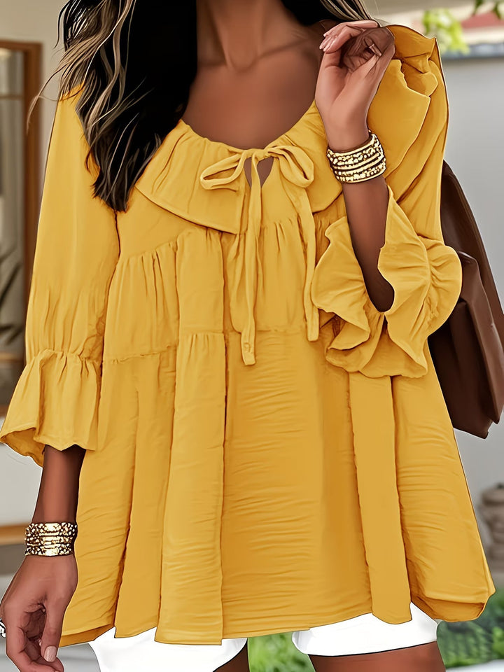 Elegante Bluse mit gerafftem Ausschnitt für Damen