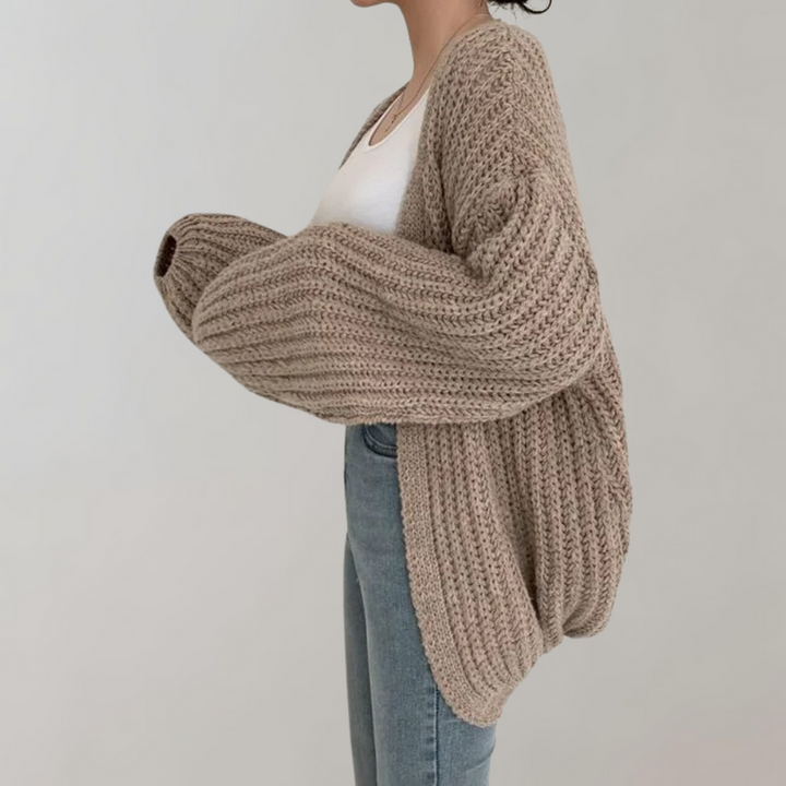 Gemütliche Grobstrick-Strickjacke für Damen