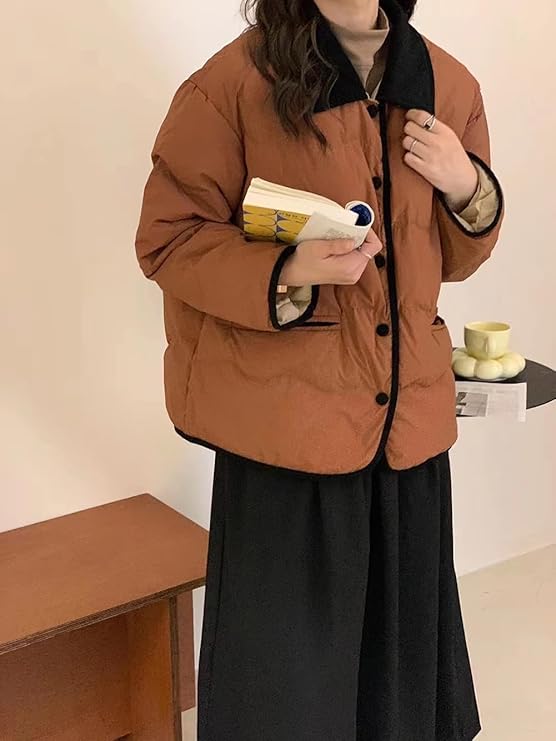 Steppjacke mit Kragen und Knopfleiste