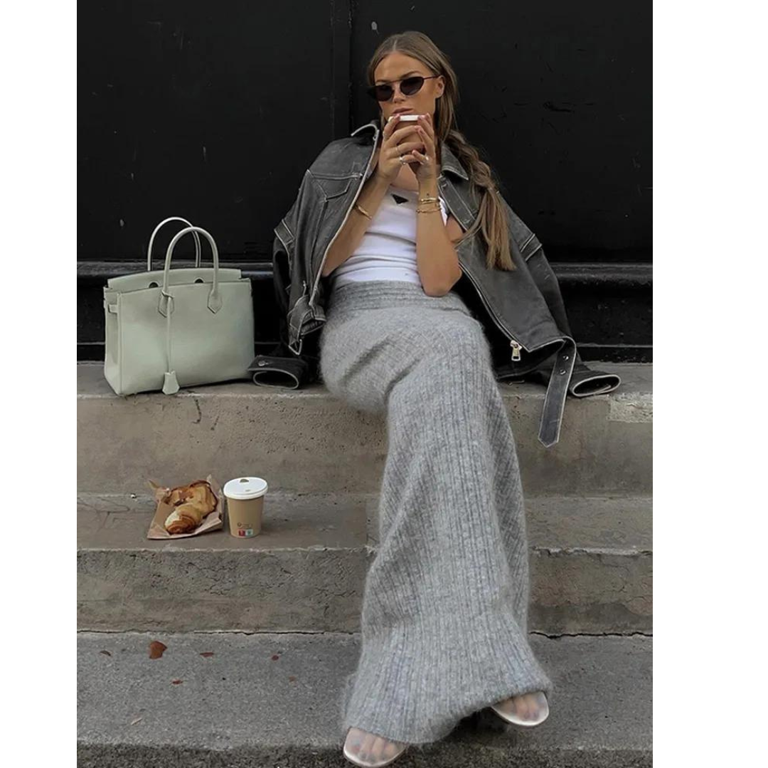 Classic black leather biker jacket 