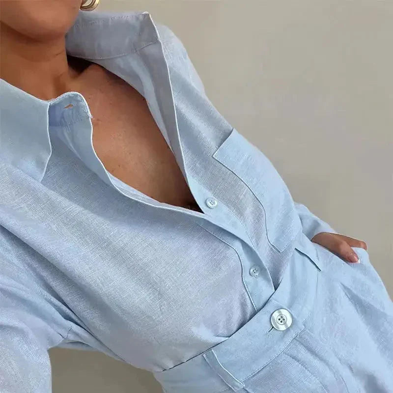 Leichtes Freizeithemd und Shorts Set für entspannten Stil