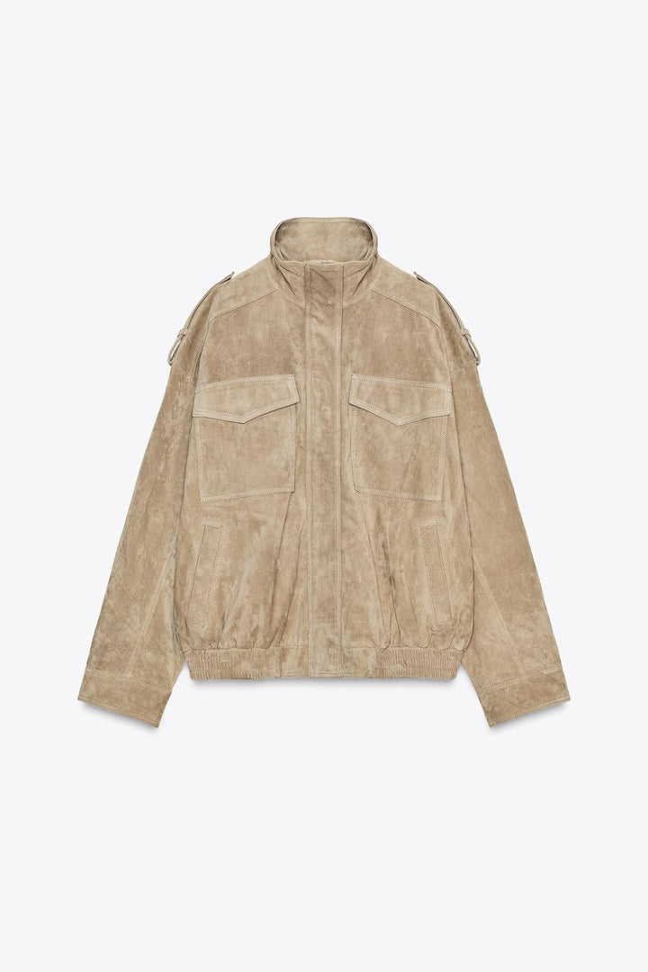 Klassische vintageinspirierte Wildlederjacke