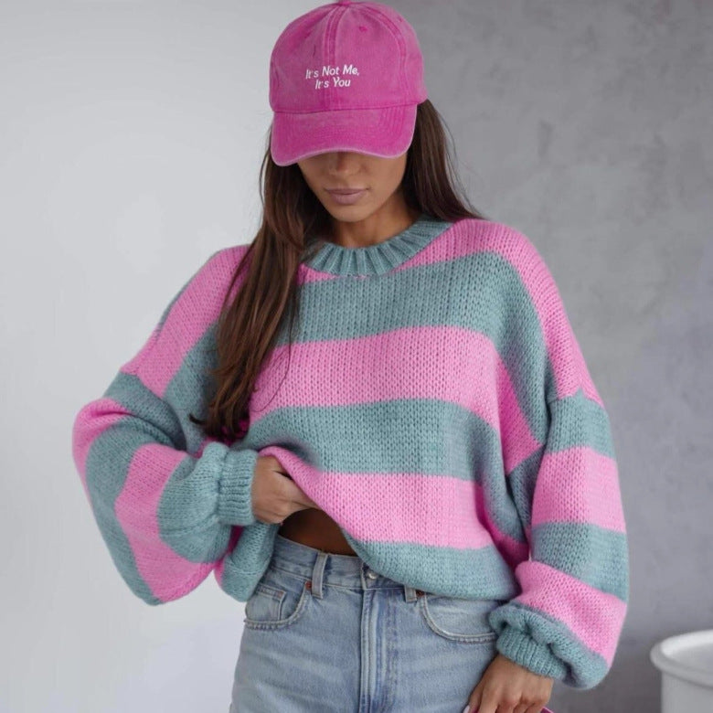Leichter luftiger Strickpullover mit locker sitzenden Ärmeln