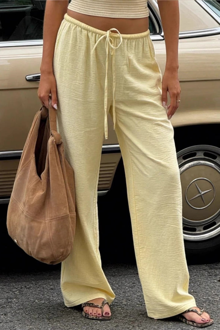 Damen weite Hose mit Tunnelzug als lässiger Alltagslook