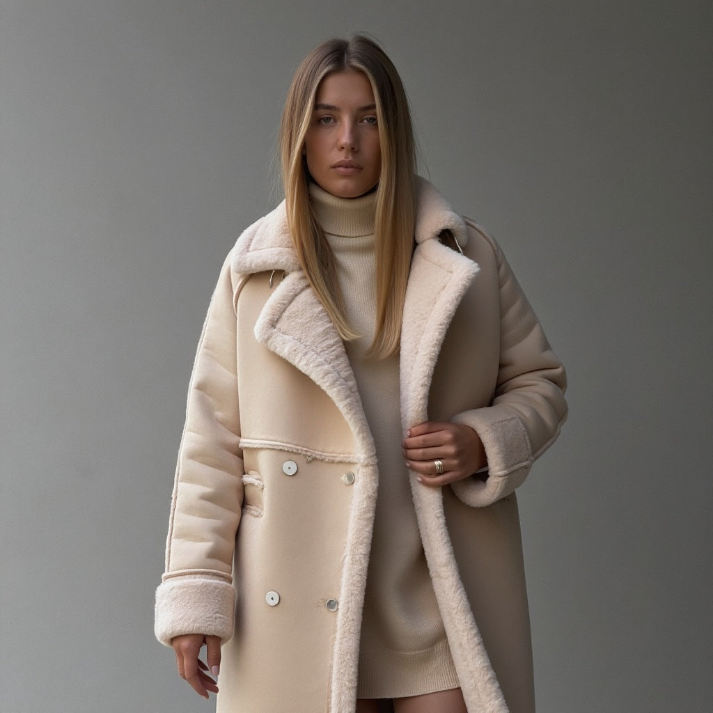 Eleganter Wintermantel aus Wildleder
