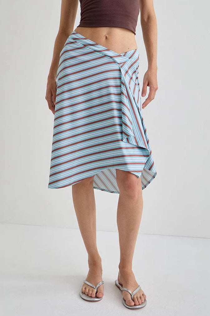 Damen Midirock Mit Karomuster Asymmetrischer Schnitt