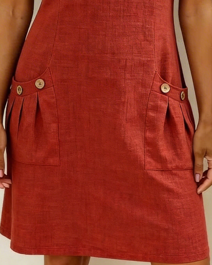 Leichtes Leinenkleid in A-Linien-Form für Damen