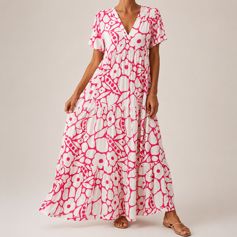 Atmungsaktives, übergroßes Maxikleid mit Blumenmuster