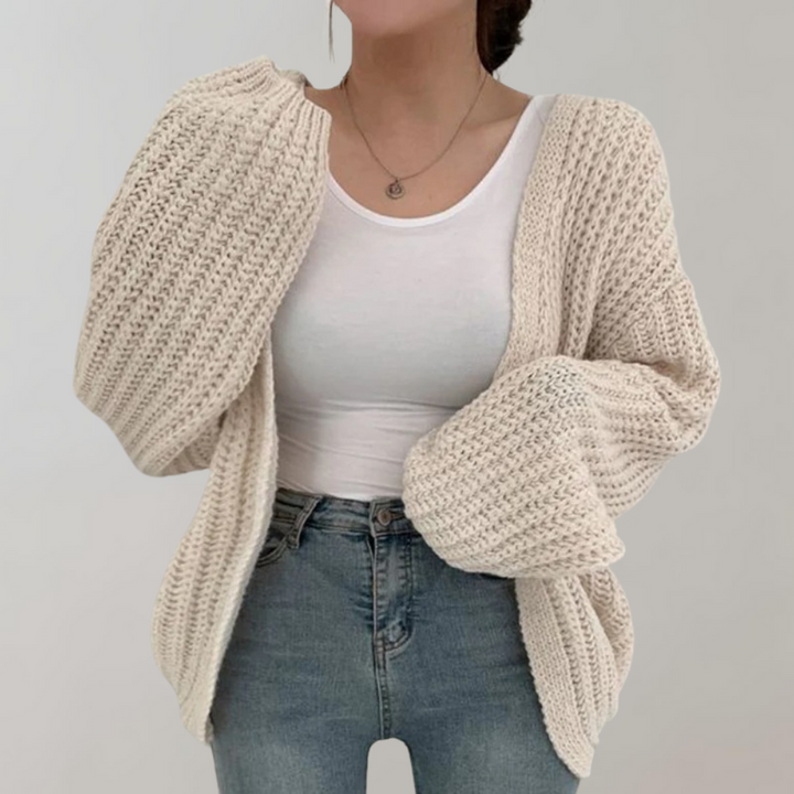 Gemütliche Grobstrick-Strickjacke für Damen