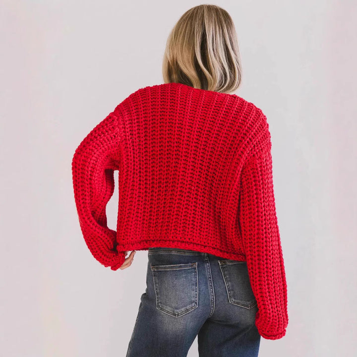 Cozy Chic Damen Strickjacke mit Knöpfen und Taschen