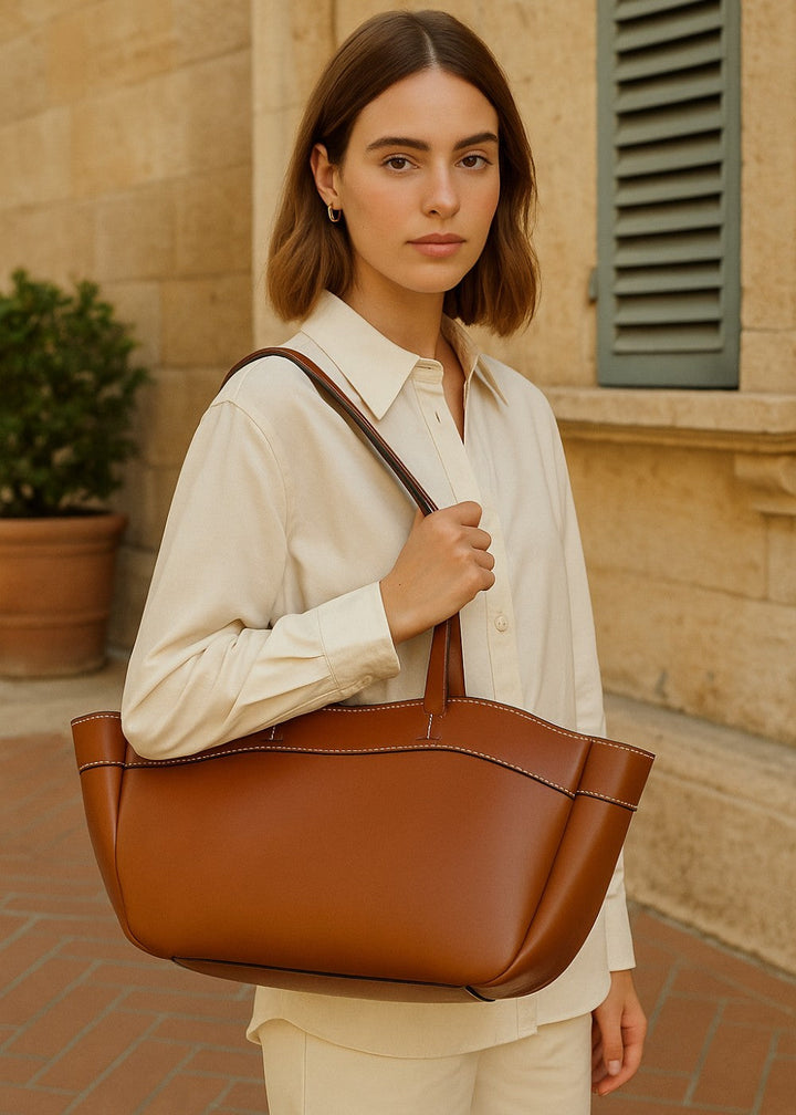 Klassische Ledertasche Tote
