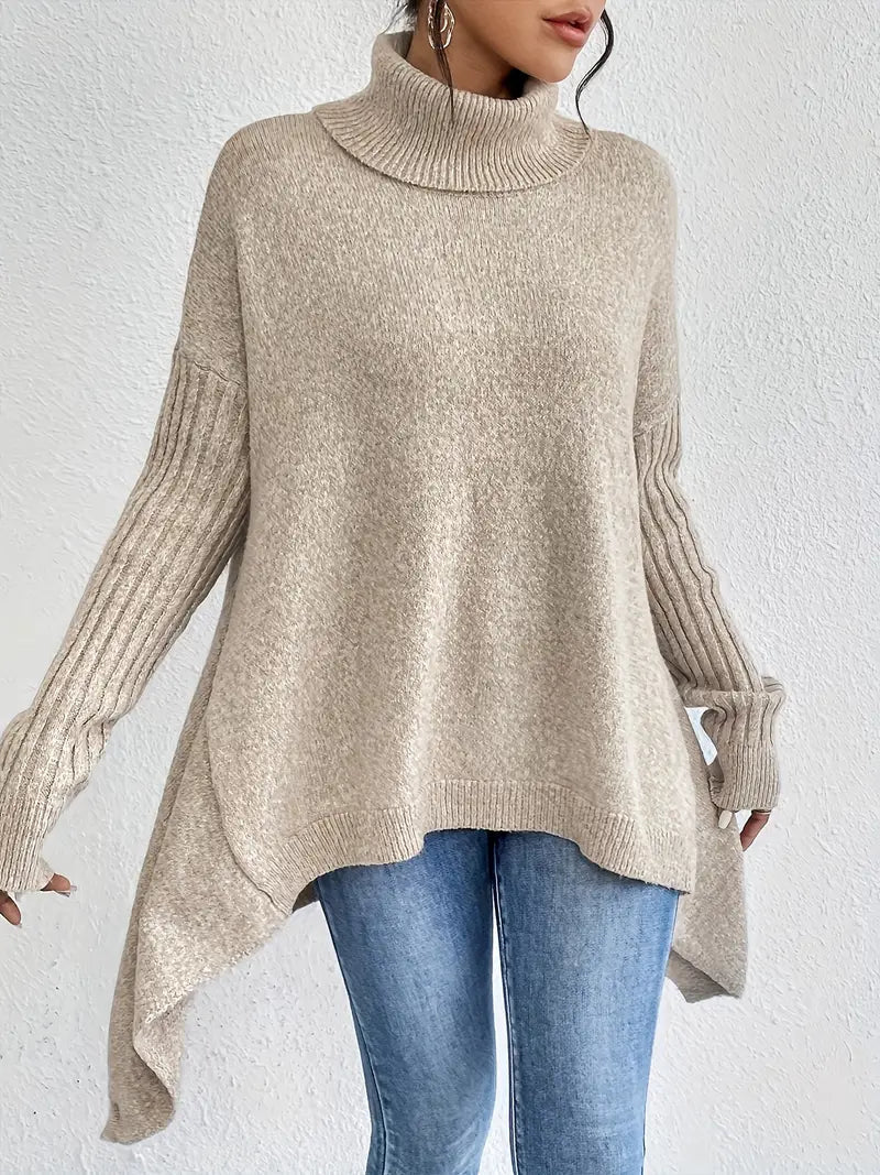 Cozy long turtleneck sweater for everyday comfort 