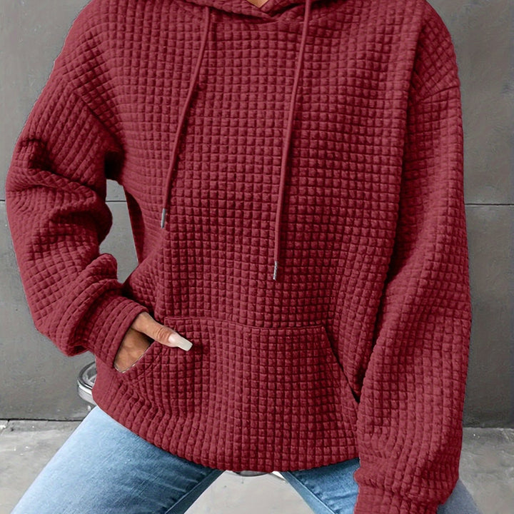 Damen Kapuzenpullover Mit Waffelstruktur