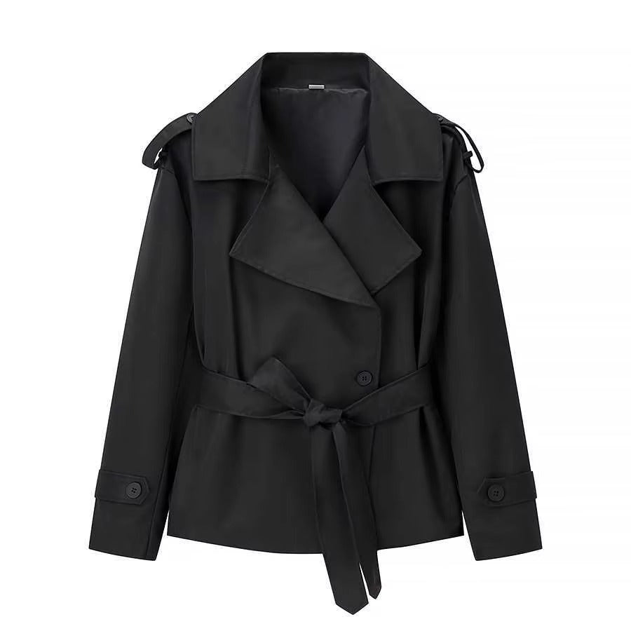 Damen Cropped Blazer mit Gürtel