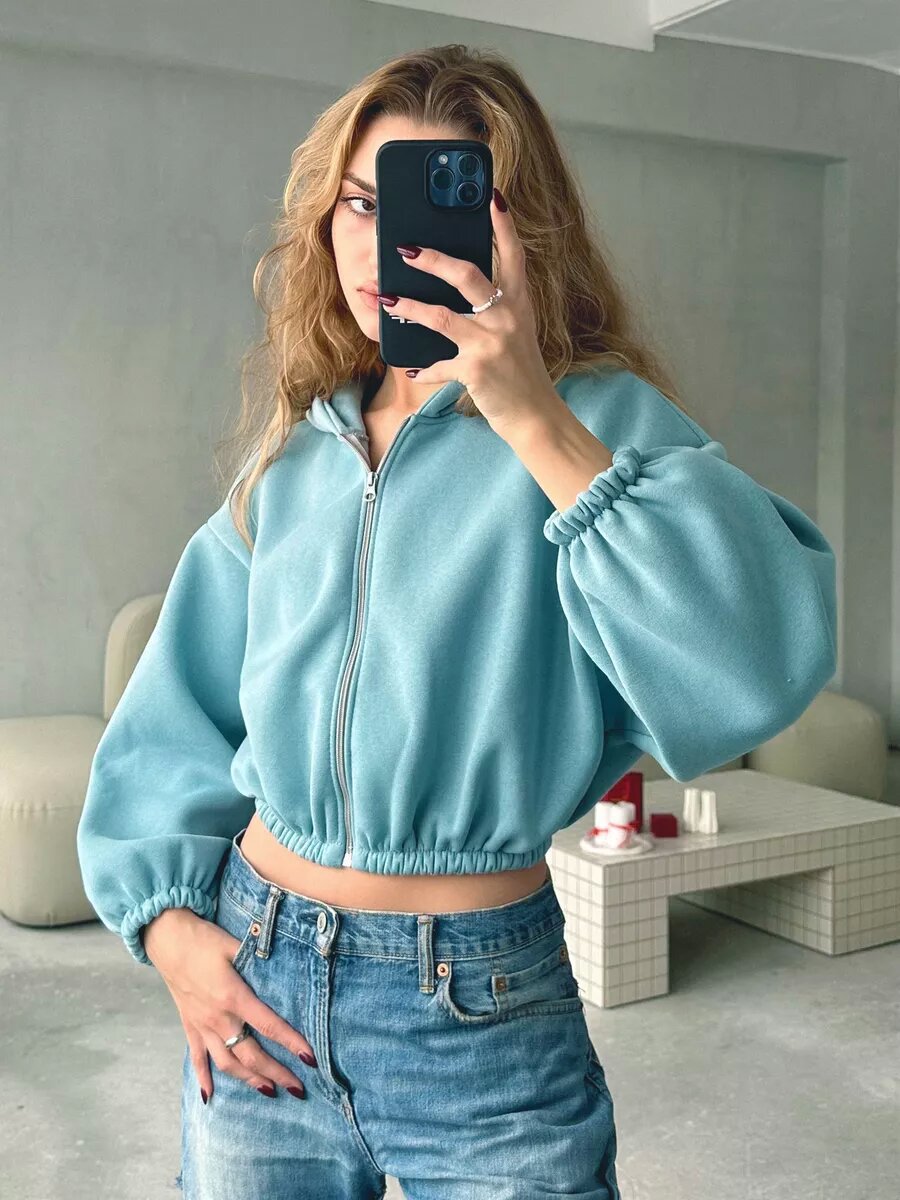 Legere leichte kurze Sport-Hoodie-Jacke