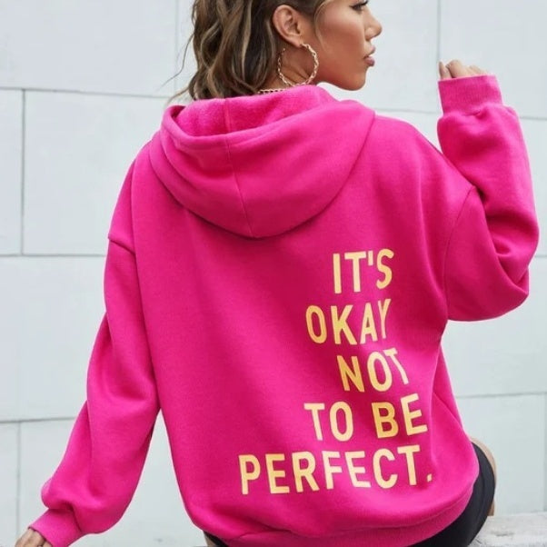 Rückansicht des Damen-Hoodies mit Kapuze