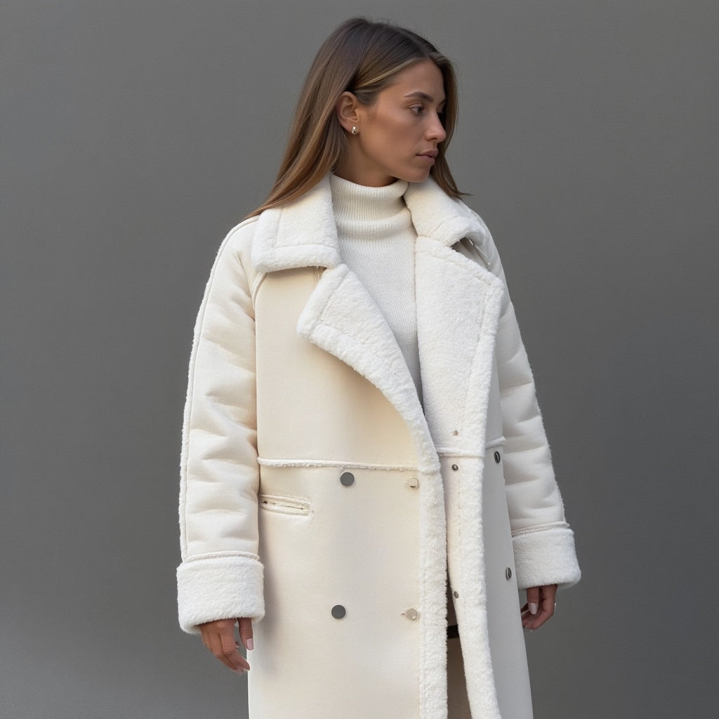 Eleganter Wintermantel aus Wildleder