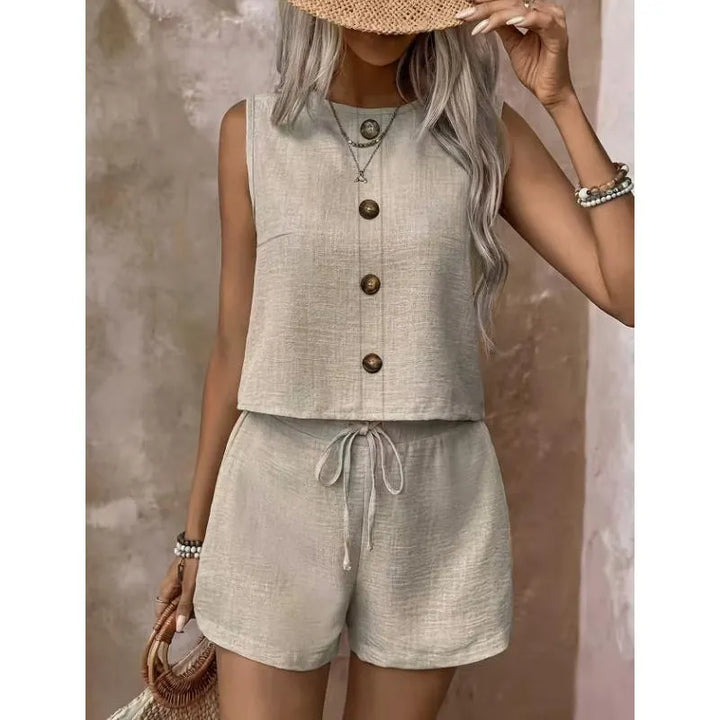 Damen Zweiteiler mit Shorts in leichter, bequemer Passform