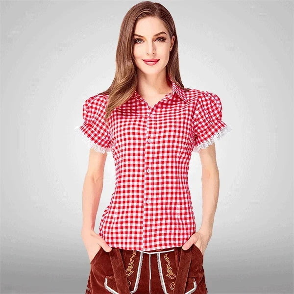 Samt bestickte bayerische kurze Latzhosen für Damen