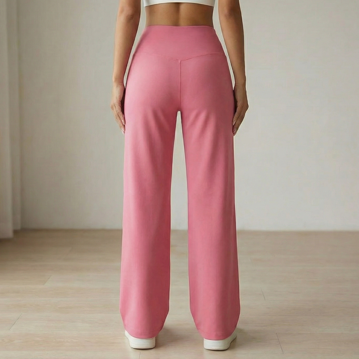 Yoga-Hose mit weitem Bein und überkreuztem Bund