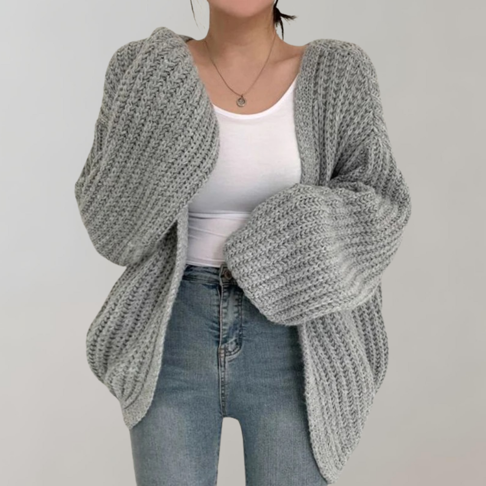 Gemütliche Grobstrick-Strickjacke für Damen