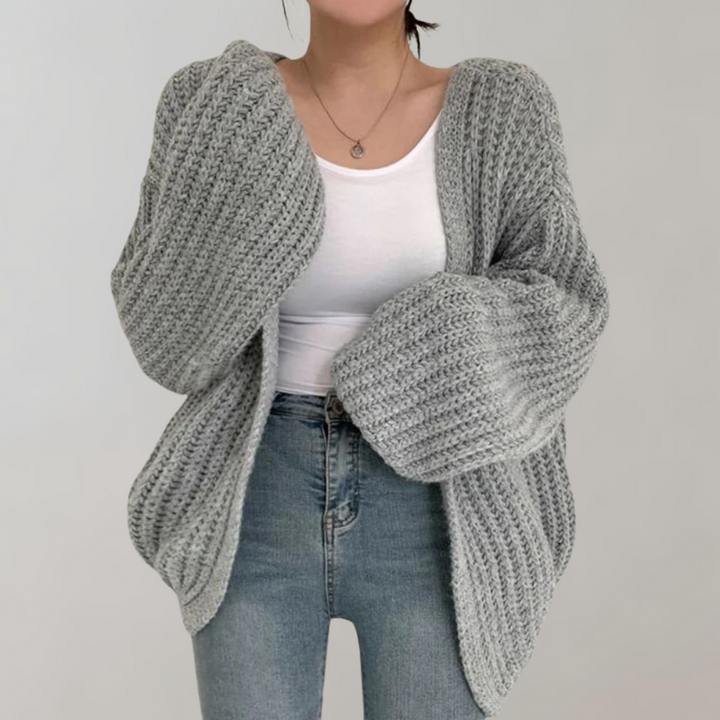 Gemütliche Grobstrick-Strickjacke für Damen