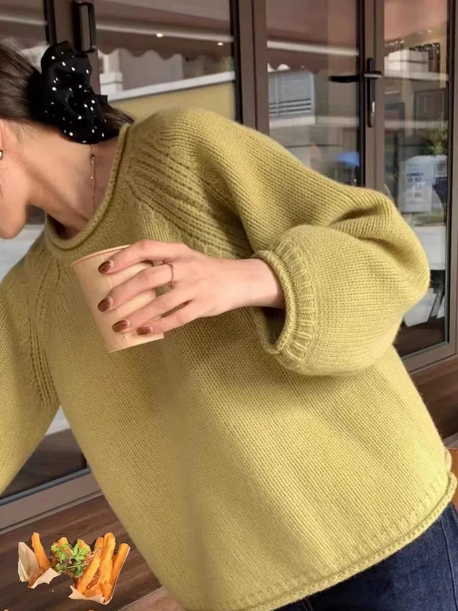 Gemütlicher übergroßer Strickpullover für lässigen Komfort