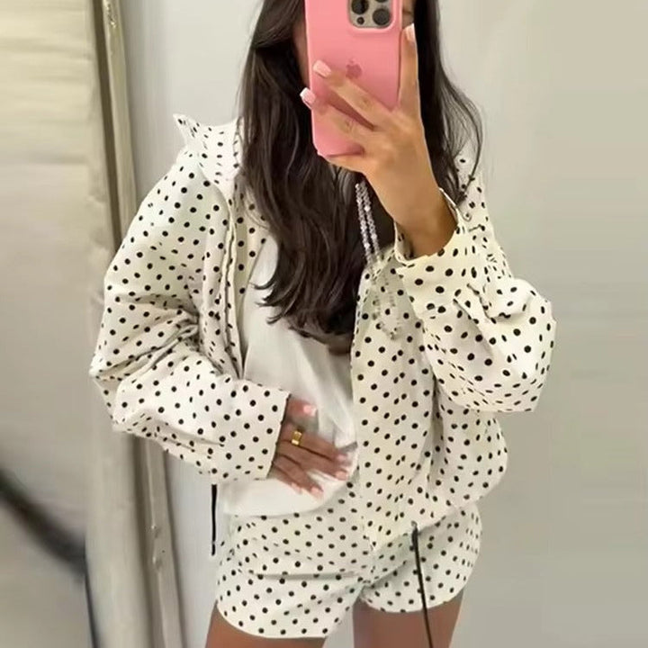 Damen Kurzjacke mit Polka-Dots