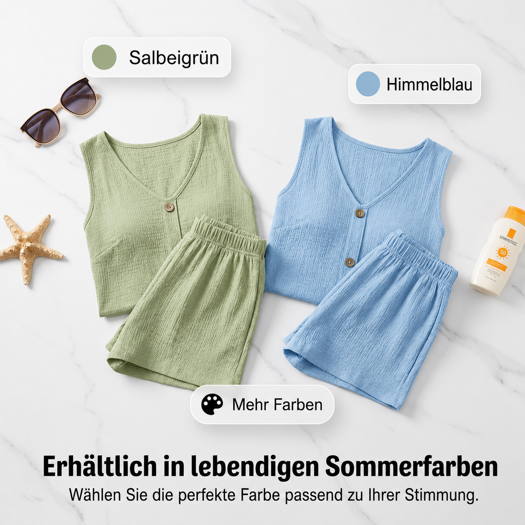Zweiteiliges Set mit gekräuselter Knopfleiste