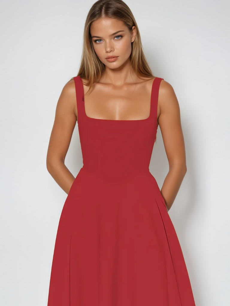 Klassisches Midi-Kleid für Damen