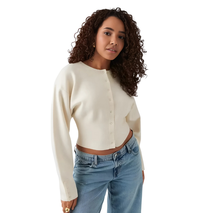 Elegante Bluse mit durchgehender Knopfleiste, vielseitigem geradem Schnitt und Manschettendetails