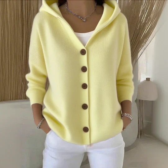 Gemütliche Damen Baumwoll-Cardigan mit langen Ärmeln