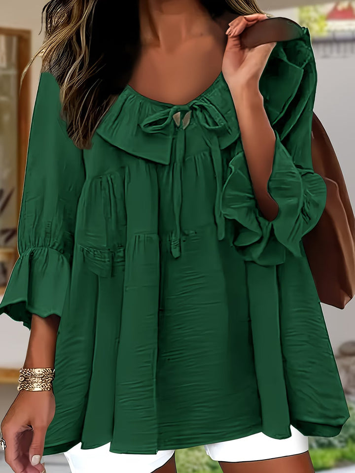 Elegante Bluse mit gerafftem Ausschnitt für Damen