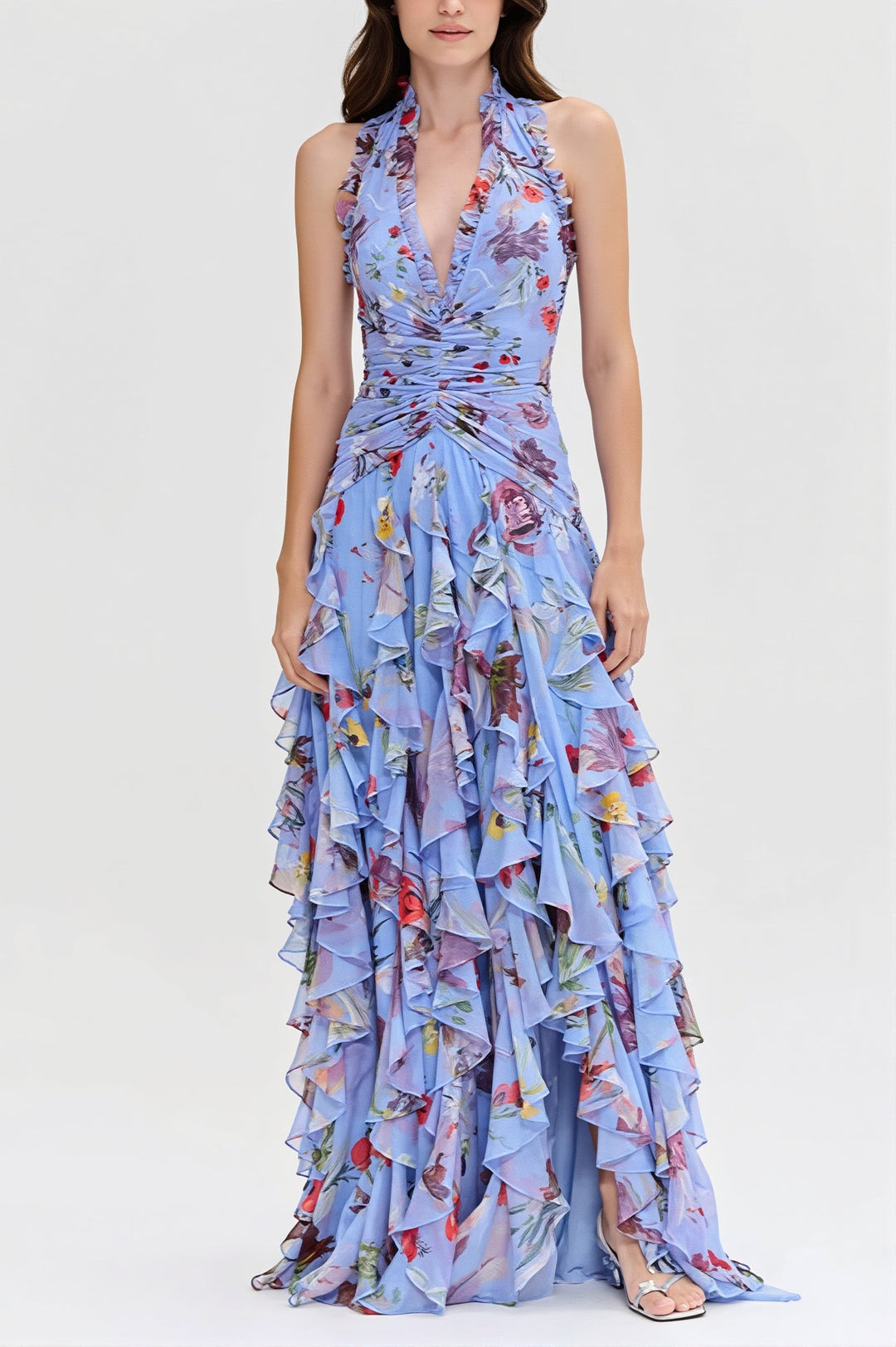 Geblümtes Damenkleid in Maxilänge für sommerliche Looks