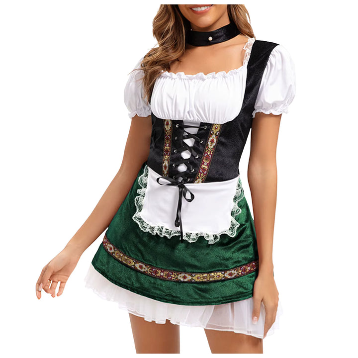 Damen geschnürtes, maßgeschneidertes Dirndlkleid aus Polyester