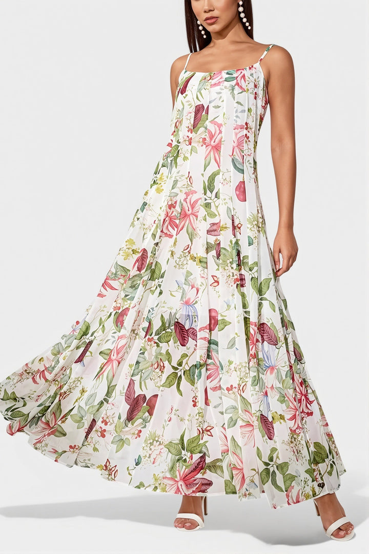 Damen Maxikleid Mit Blumenprint Und A Linie