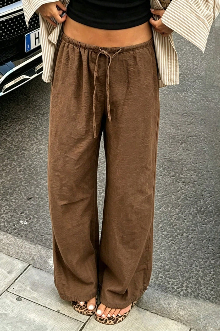 Damen Weite Hose Mit Tunnelzug Und Taschen