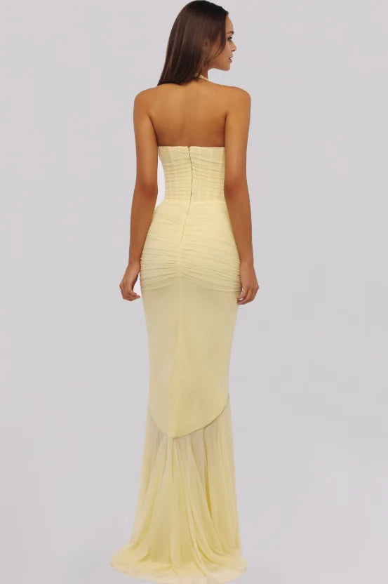Maxikleid mit gerafftem Neckholder für Damen