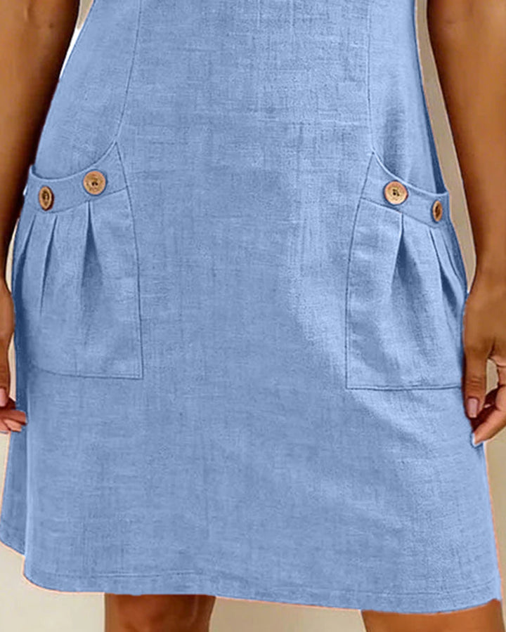 Leichtes Leinenkleid in A-Linien-Form für Damen