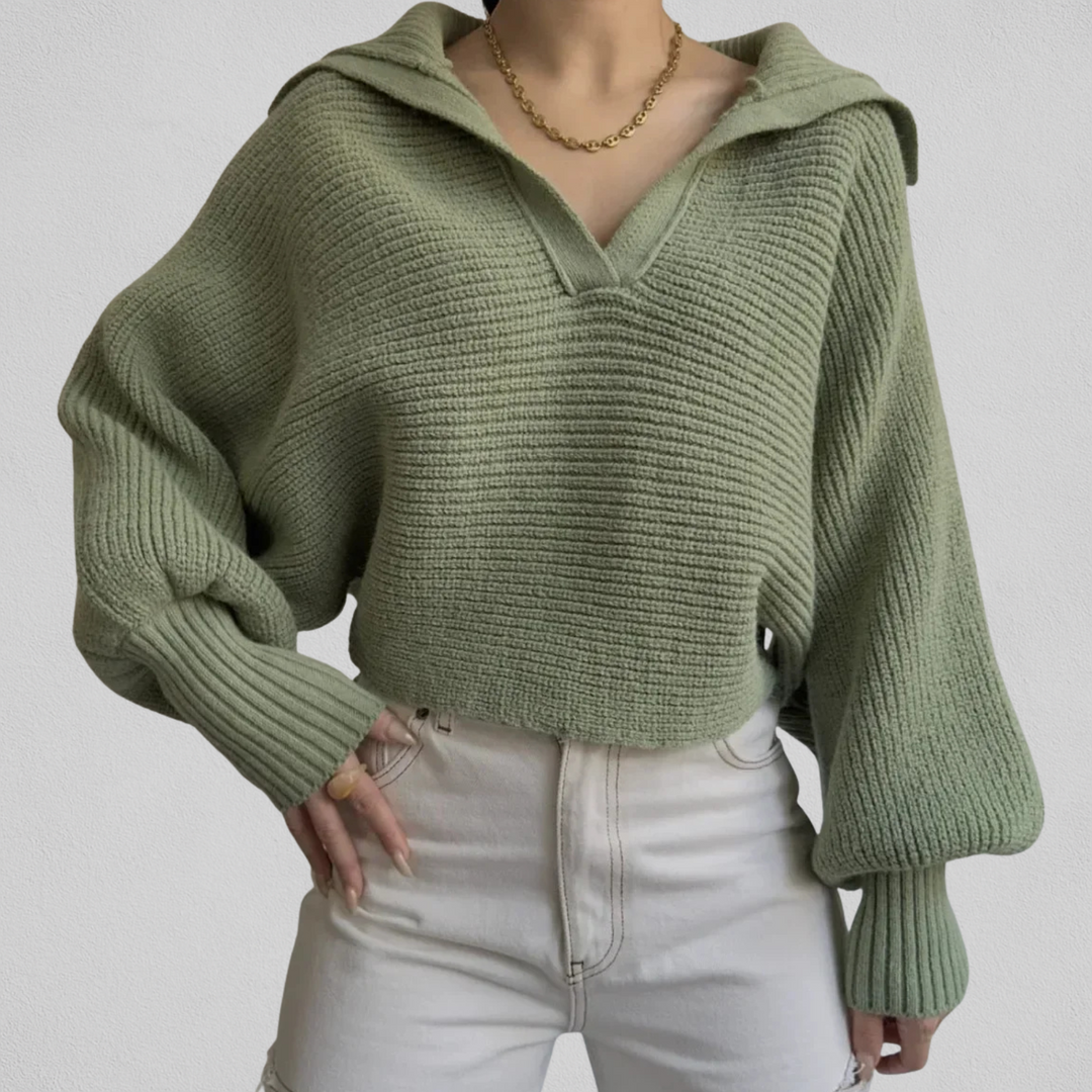 Damenpullover mit lässigem Schnitt und V-Ausschnitt