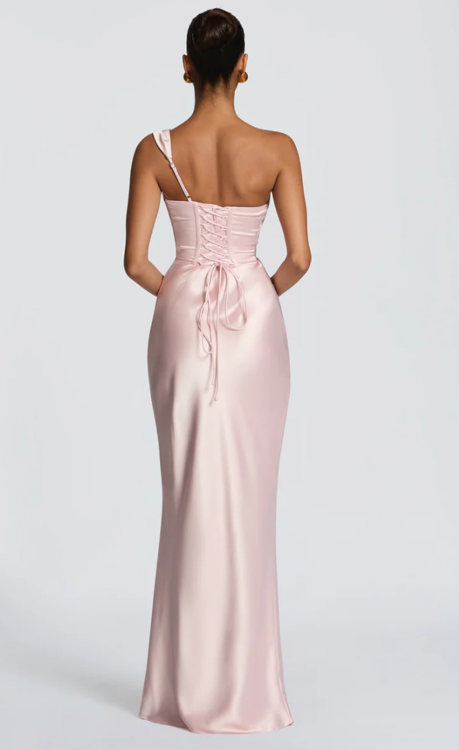 Boho Maxikleid in zartem Blush-Rosa