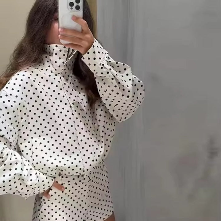 Damen Kurzjacke mit Polka-Dots