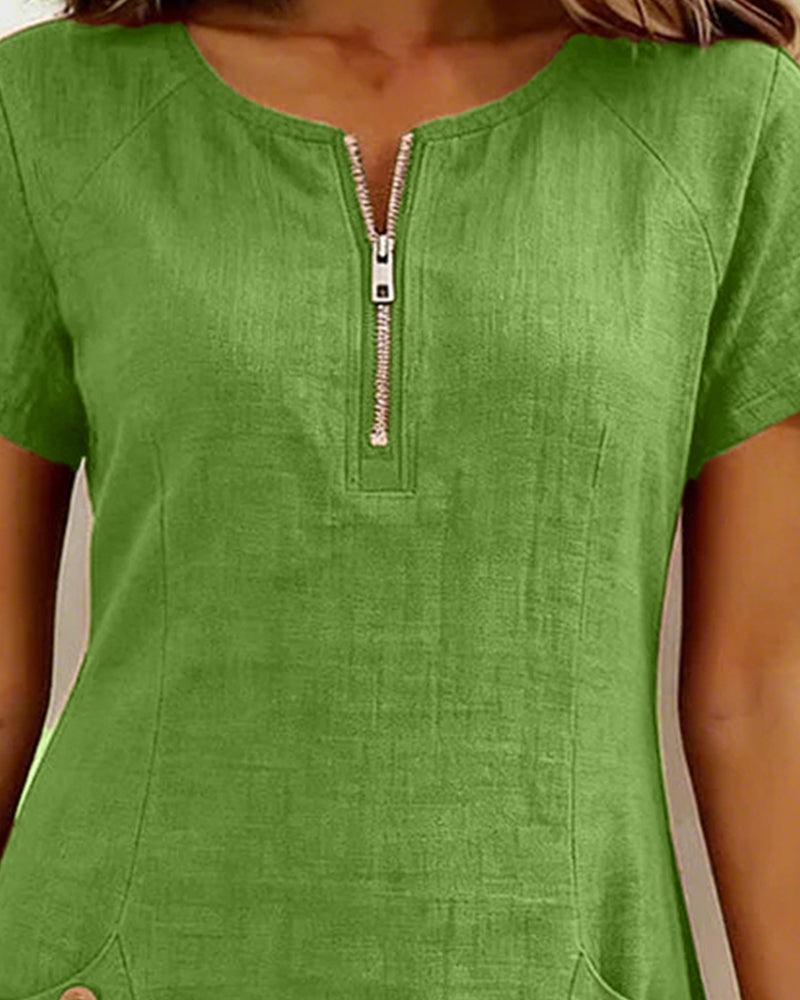 Leichtes Leinenkleid in A-Linien-Form für Damen