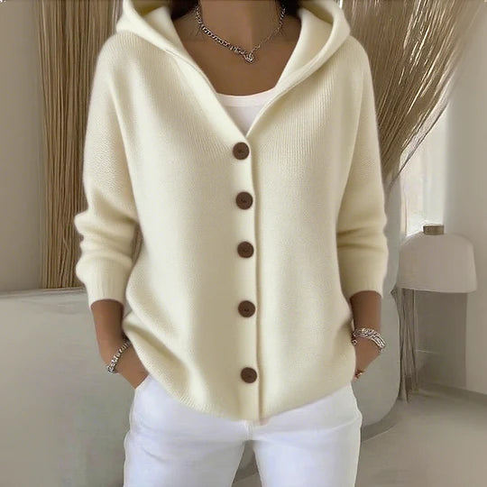 Gemütliche Damen Baumwoll-Cardigan mit langen Ärmeln